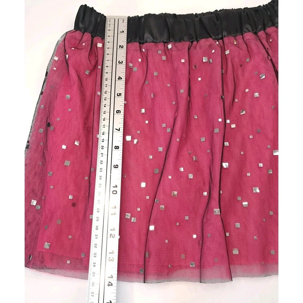 SO Girl's M 10-12 Sequin Bubble Foil Tulle Skirt ‎ Layered Lined Balletcore